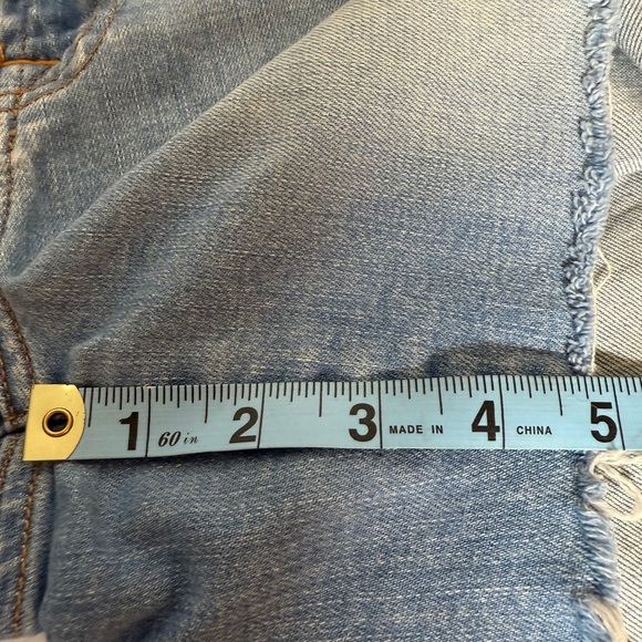 7 For All Mankind Blue Jean Mid Roll Shorts Frayed Hem SKU 0044 - Picture 11 of 12